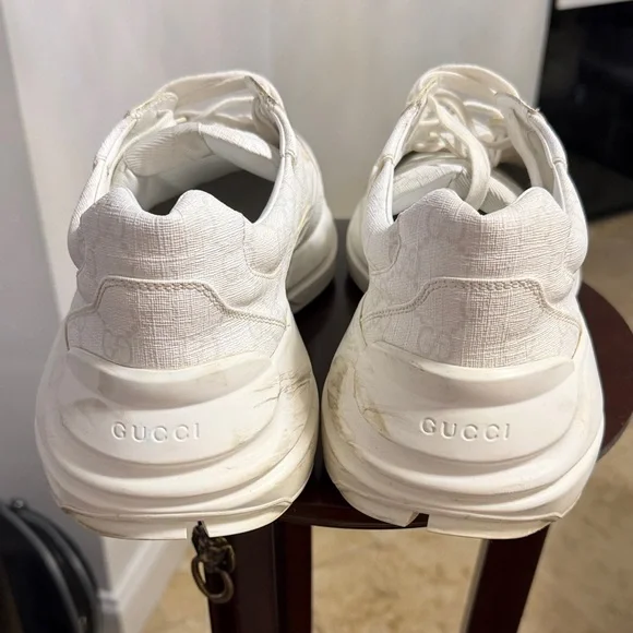 Gucci Cream Textured Sneakers